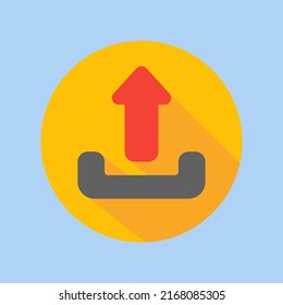Upload icon in flat style about user interface, use for website mobile app presentation