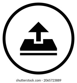 upload Icon. Flat style Circle Shape isolated on white background. Vector illustration