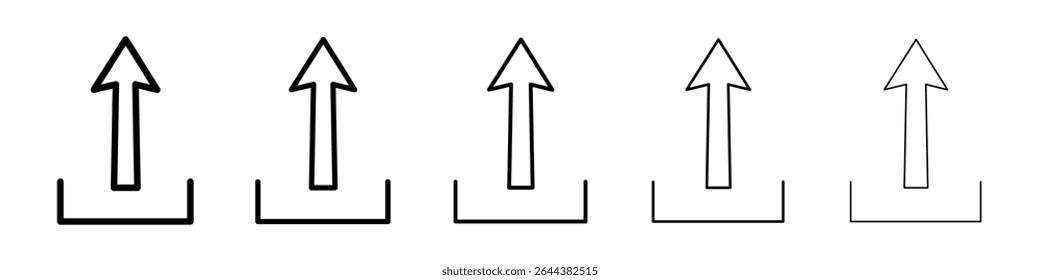 Upload icon graphic set. trendy stroke line style