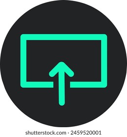 Icono de Cargar aislado sobre fondo negro. diseño simple