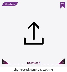 Upload icon isolated on grey background.Premium symbol for website design, mobile application, logo, ui.Modern, simple, isolated, flat best quality icon for web site designs or mobile apps.