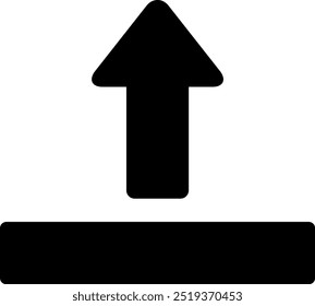 Das Upload-Symbol einzeln auf weißem Hintergrund