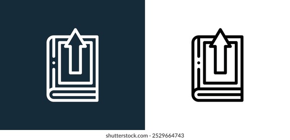 upload icon isolated on white and black colors. upload outline linear vector icon from international literacy collection for mobile apps, web and ui.