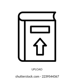 upload icon. Line Art Style Design Isolated On White Background
