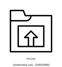 upload icon. Line Art Style Design Isolated On White Background