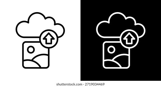 Upload Icon Of Line Black And White Style