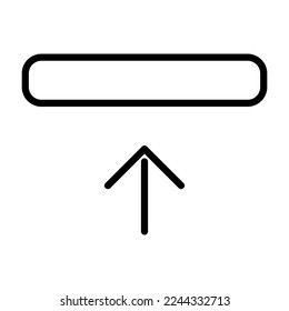 Upload icon line isolated on white background. Black flat thin icon on modern outline style. Linear symbol and editable stroke. Simple and pixel perfect stroke vector illustration. 