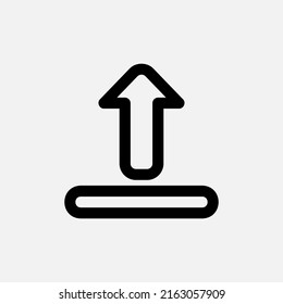 Upload icon in line style about essentials, use for website mobile app presentation