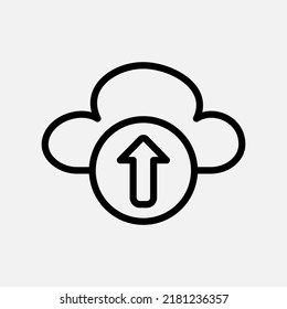 Upload icon in line style about cloud computing, use for website mobile app presentation
