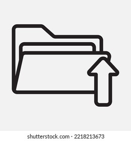 Cargar icono en el estilo de línea sobre carpetas, usar para presentación de aplicaciones móviles del sitio web
