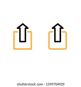 Upload icon. Line and two colour design template