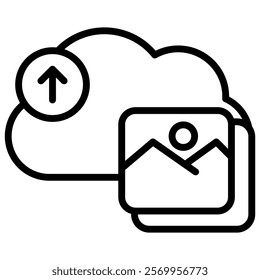 Upload Icon Line Vector Illustration