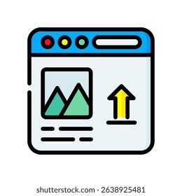 Upload Icon Lineal Color Vector Illustration