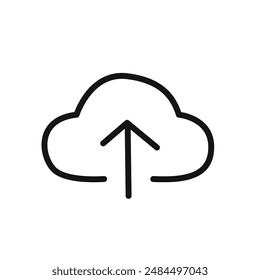 Upload icon linear vector graphics sign