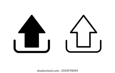 Upload icon logo design. load data sign and symbol