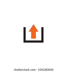 Upload icon logo design vector template