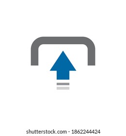 Upload icon logo design vector template