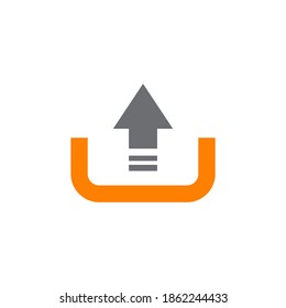 Upload icon logo design vector template