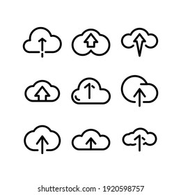Upload-Symbol oder Logo einzeln auf Zeichen, Vektorgrafik - Sammlung von hochwertigen Vektorsymbol in schwarzem Stil
