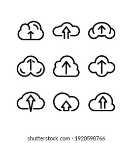 Upload-Symbol oder Logo einzeln auf Zeichen, Vektorgrafik - Sammlung von hochwertigen Vektorsymbol in schwarzem Stil
