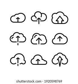 Upload-Symbol oder Logo einzeln auf Zeichen, Vektorgrafik - Sammlung von hochwertigen Vektorsymbol in schwarzem Stil
