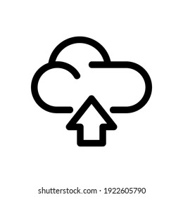 Upload-Symbol oder Logo einzeln auf Zeichen, Vektorgrafik - hochwertige Vektorsymbole in schwarzem Stil
