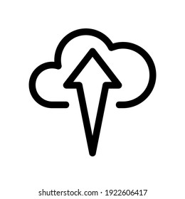 Upload-Symbol oder Logo einzeln auf Zeichen, Vektorgrafik - hochwertige Vektorsymbole in schwarzem Stil
