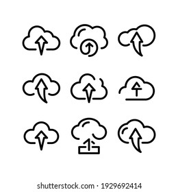 Upload-Symbol oder Logo einzeln auf Zeichen, Vektorgrafik - Sammlung von hochwertigen Vektorsymbol in schwarzem Stil
