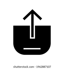 Upload-Symbol oder Logo einzeln auf Zeichen, Vektorgrafik - hochwertige Vektorsymbole in schwarzem Stil
