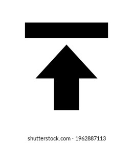 Upload-Symbol oder Logo einzeln auf Zeichen, Vektorgrafik - hochwertige Vektorsymbole in schwarzem Stil

