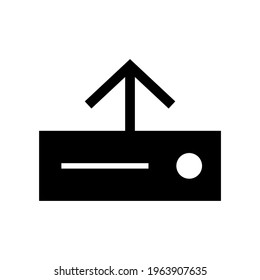 Upload-Symbol oder Logo einzeln auf Zeichen, Vektorgrafik - hochwertige Vektorsymbole in schwarzem Stil
