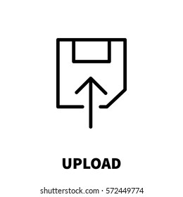 Upload icon or logo in modern line style. High quality black outline pictogram for web site design and mobile apps. Vector illustration on a white background.
