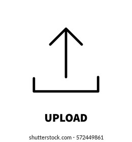 Upload icon or logo in modern line style. High quality black outline pictogram for web site design and mobile apps. Vector illustration on a white background.