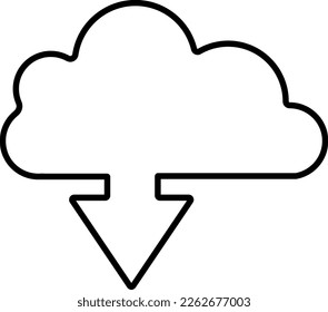 upload icon minimalist cloud with arrows illustration in vector