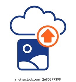 Upload Icon Mixed Color Vector Illustration