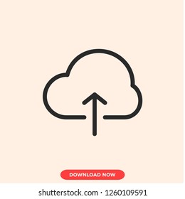 Upload icon modern vector style. Upload cloud icon for web and app.