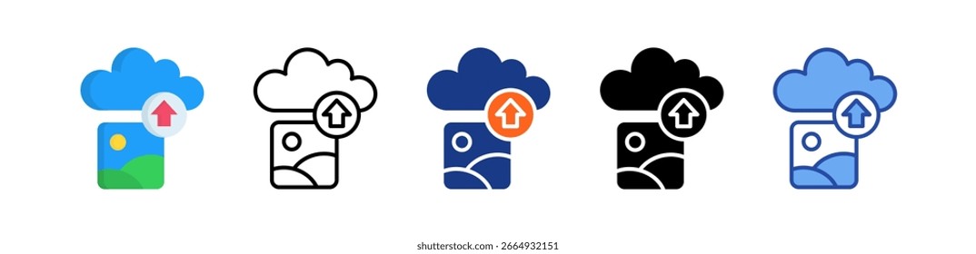 Ilustração de vários estilos de ícone de upload
