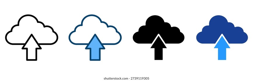 Upload Icon Multiple Style Vector Collection