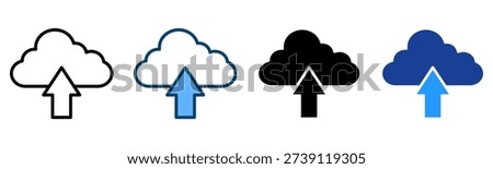 Upload Icon Multiple Style Vector Collection