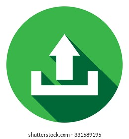 Upload icon on flat design