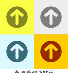 Upload Icon on Four Different Backgrounds. Eps-10.