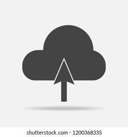 Upload icon on gray background. Load symbol.Layers grouped for easy editing illustration. For your design.