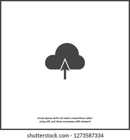 Upload icon on gray background. Load symbol on white isolated background. Layers grouped for easy editing illustration. For your design.