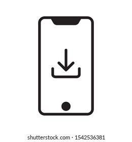 Upload icon on smartphone screen modern simple vector icon