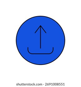 Upload icon outline editable stroke line drawing eps