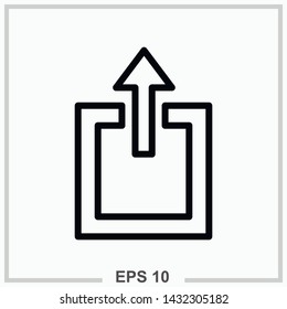 Upload icon outline isolated vector illustration
