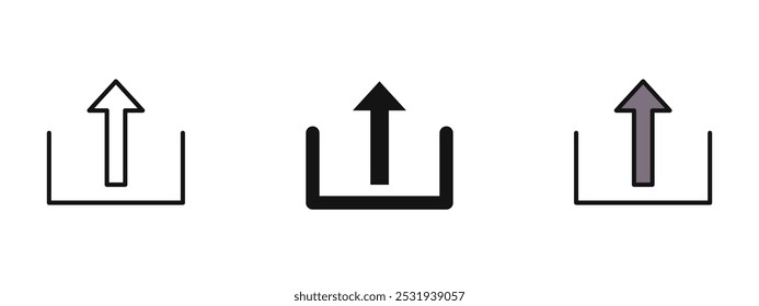 Icono de Cargar en contorno, silueta y colores editables en forma de Vector inexpandible, conjunto de íconos de Cargar en diferentes estilos y formatos editables