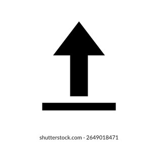 Upload icon represents file transfer and data sharing. Up arrow icon. Send file icon, upload sign, upload arrow vector design and illustration.
