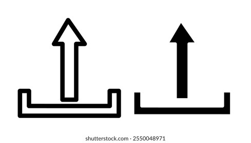 Upload Icon set in black filled and line.
