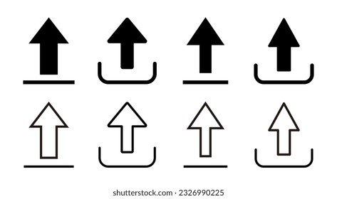 Upload icon set illustration. load data sign and symbol